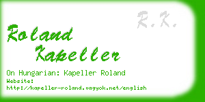 roland kapeller business card